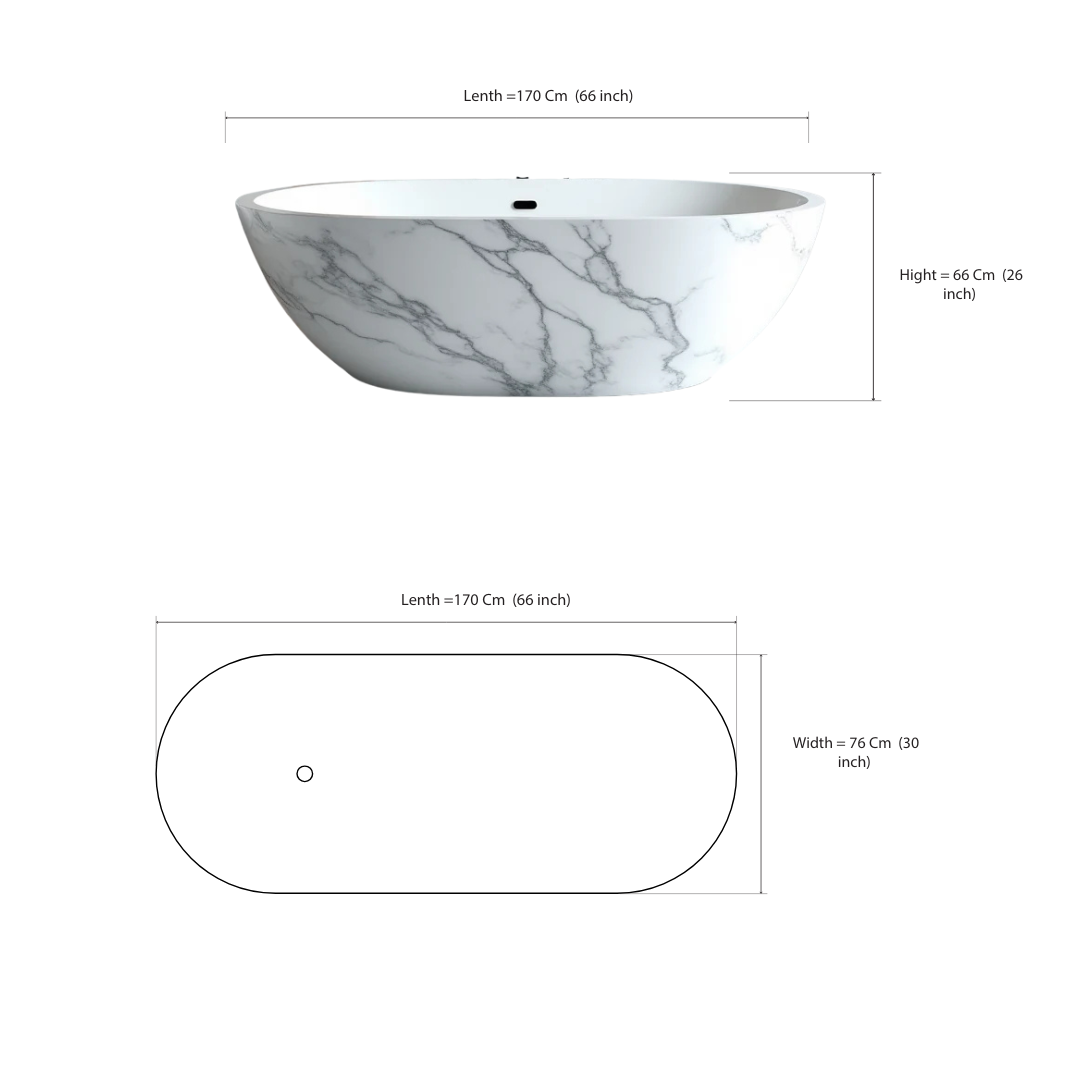 "Luxurious Statuario Marble Freestanding Bathtub"