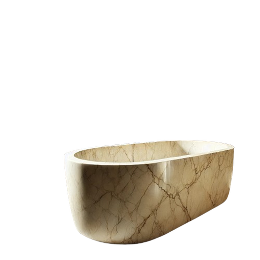 "Luxurious Beige Marble Bathtub-Expertly Carved For Luxury Home